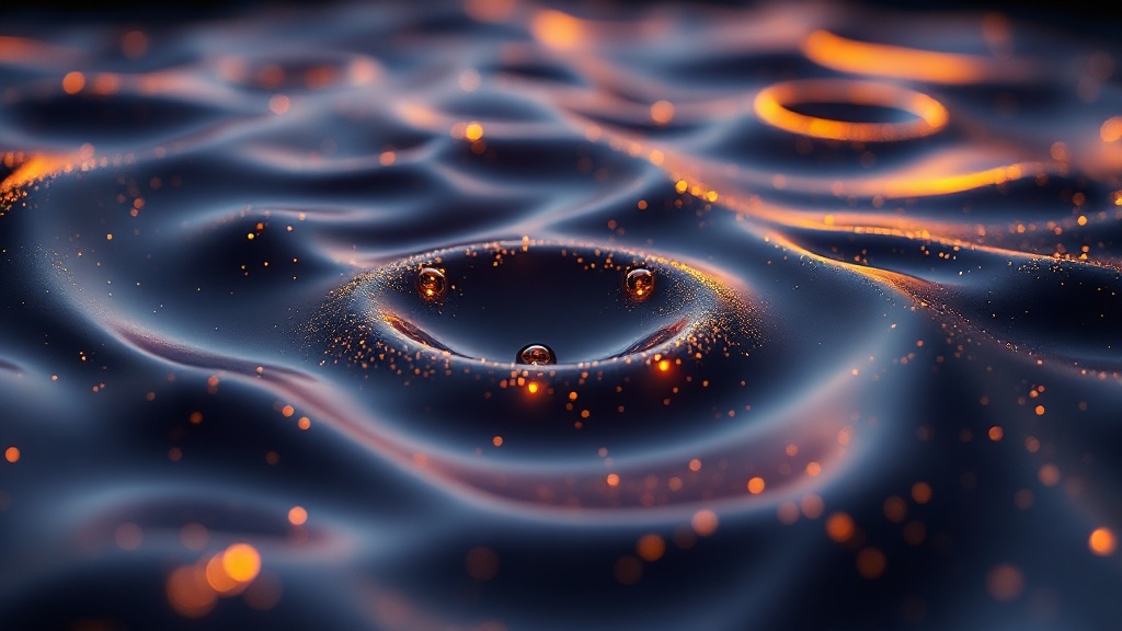 The vacuum drawn as a superfluid condensate with particles and gravity emerging as ripples.